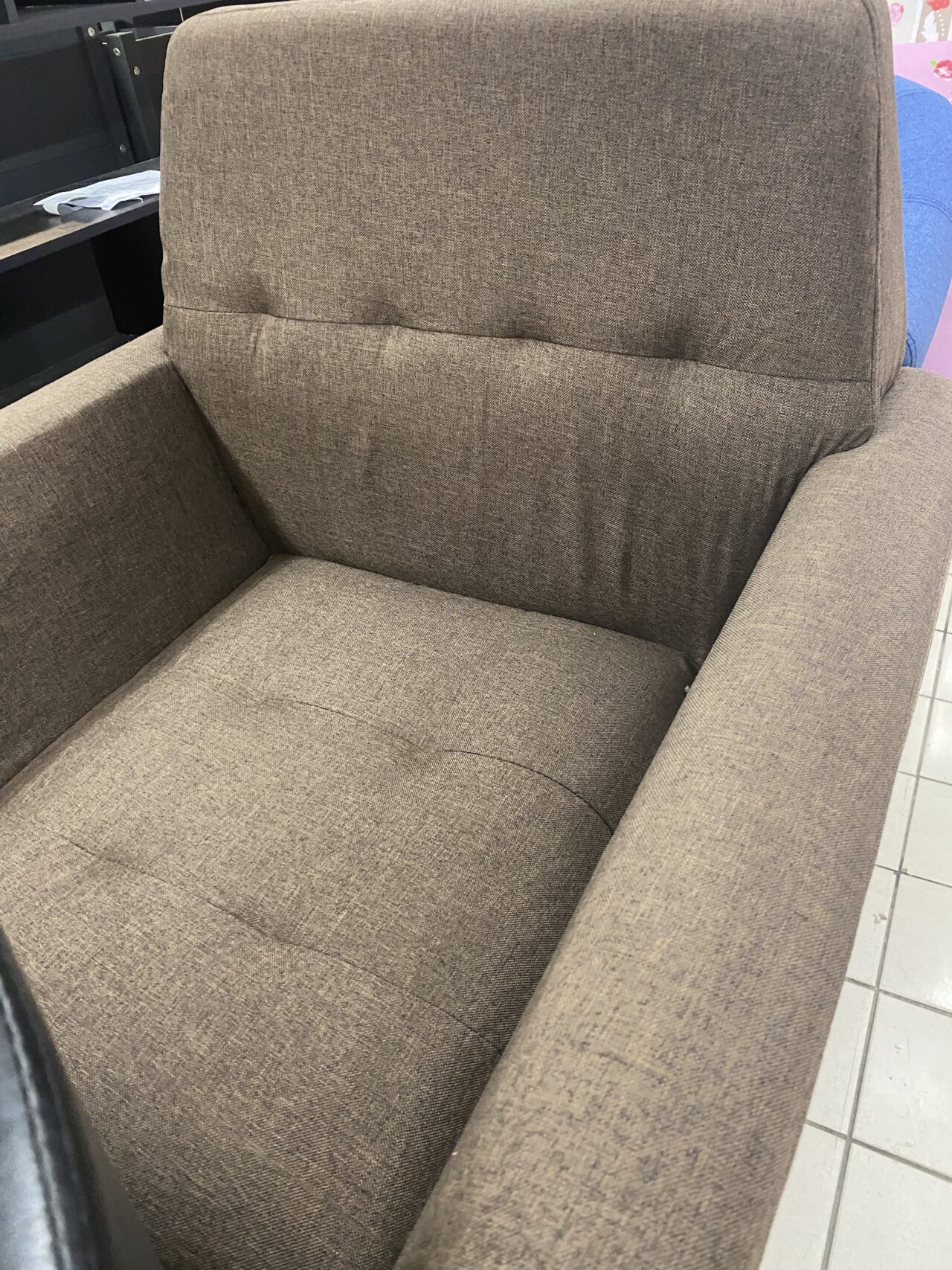vidaXL Fauteuil marron acier et tissu / Meuble monté 245518 – Image 6
