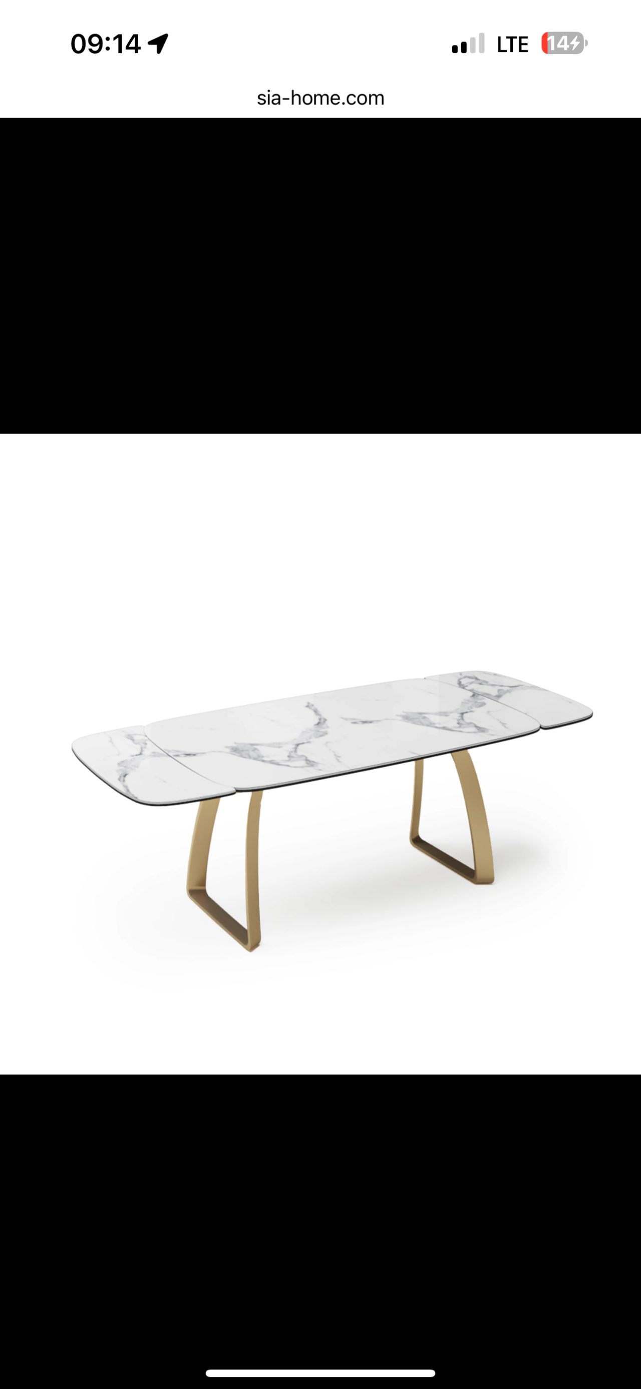 Table Extensible Dahlia Céramique Et Verre Trempé Pieds Dorés 160x90x76cm