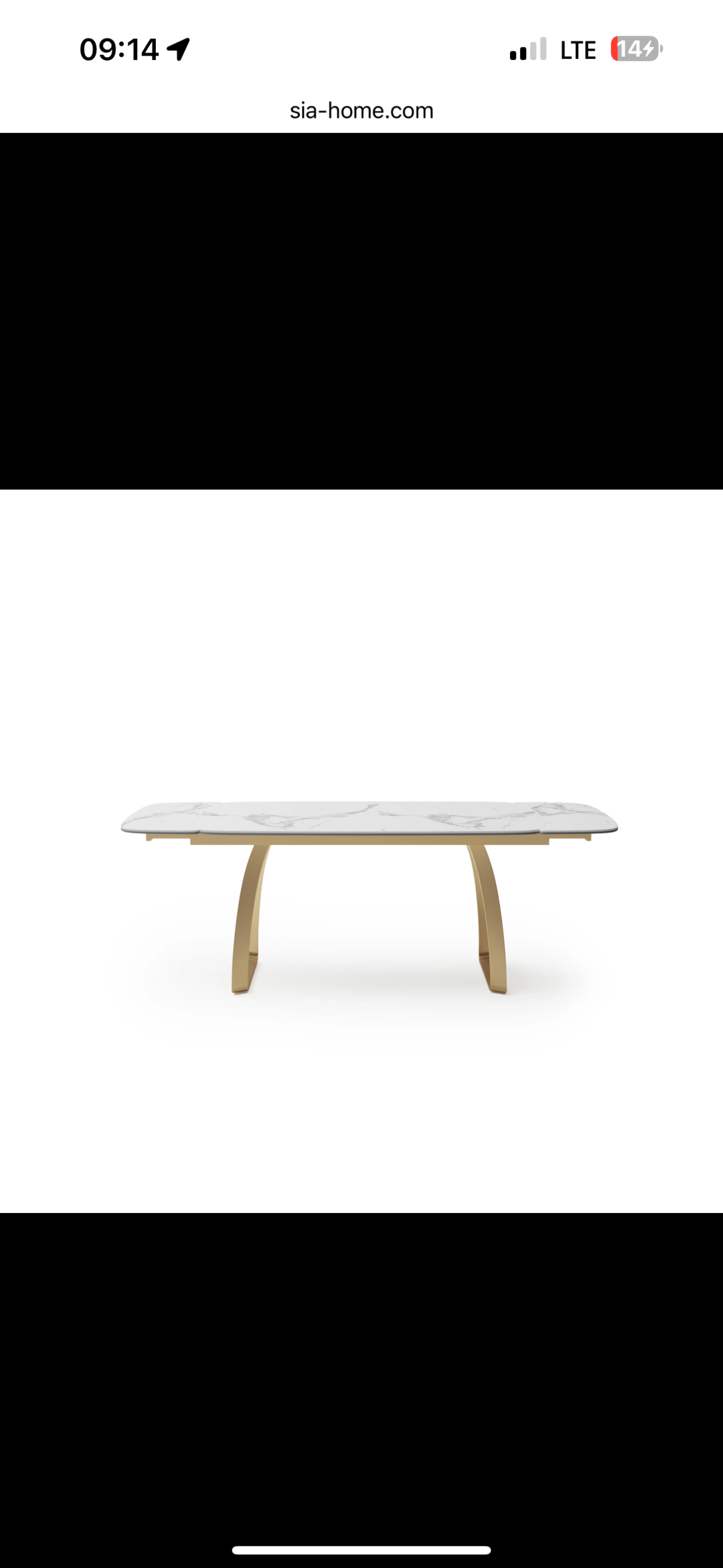 Table Extensible Dahlia Céramique Et Verre Trempé Pieds Dorés 160x90x76cm – Image 3