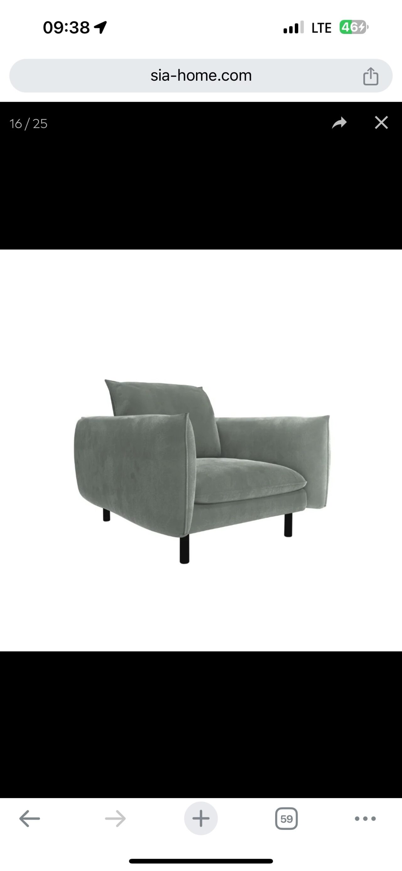 Fauteuil Isak en velours gris