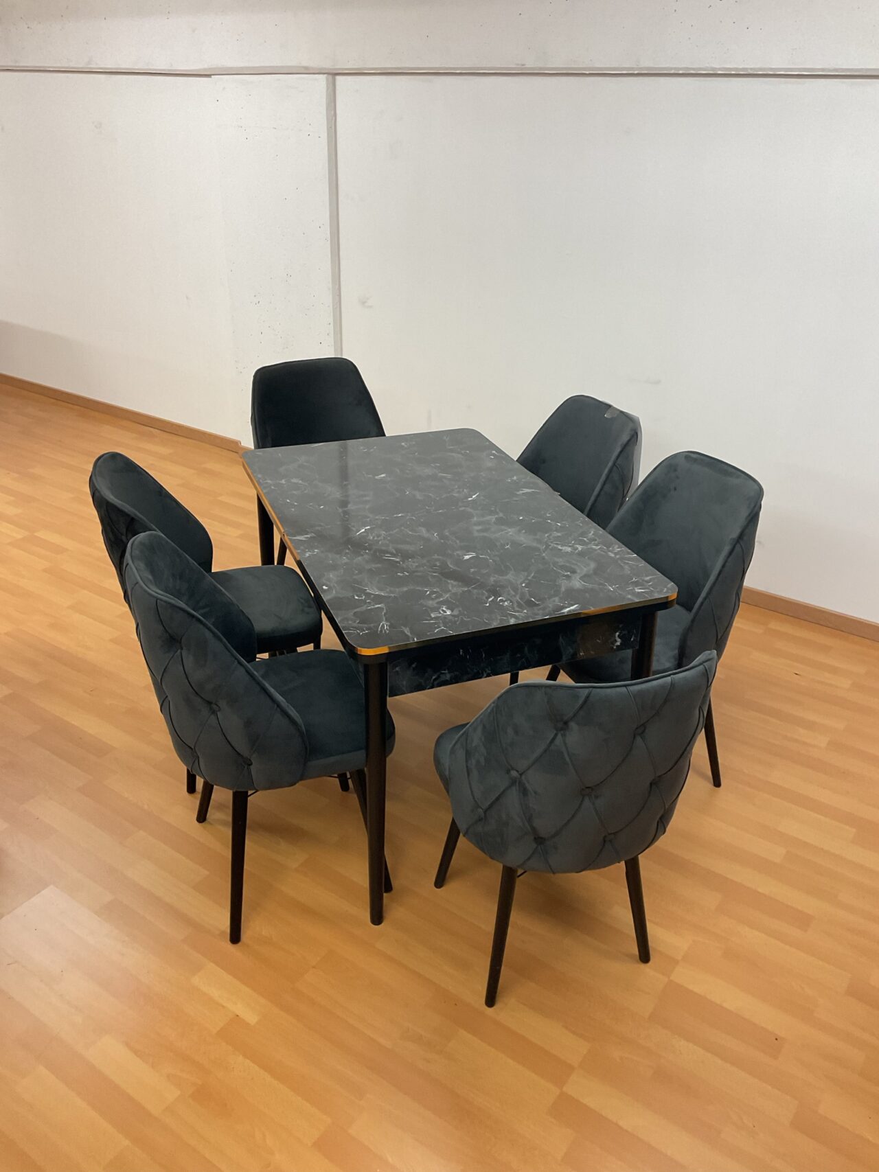 SALLE À MANGER LEXUS 6 chaises en velours anti taches + table extensible – Image 20