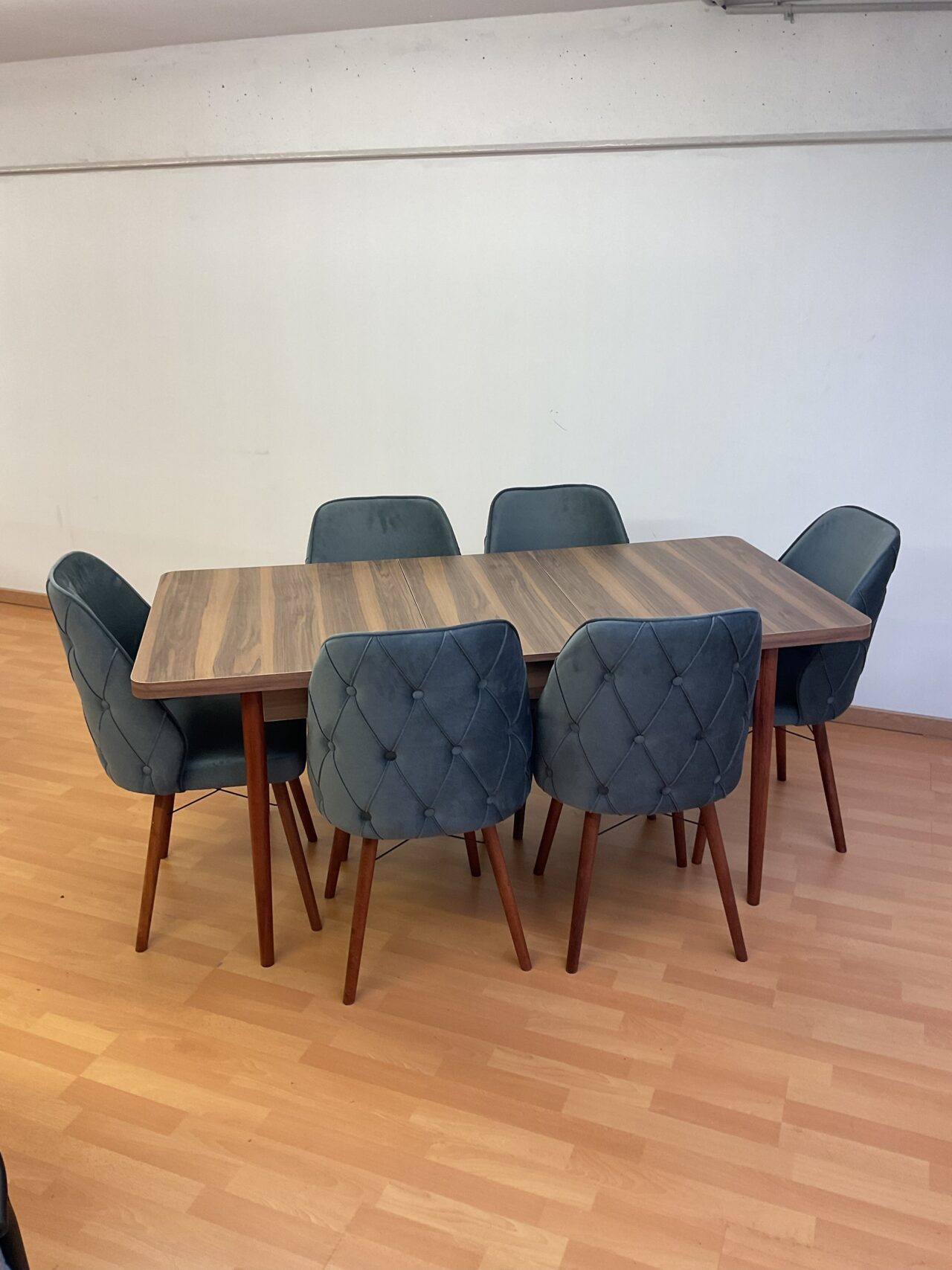 SALLE À MANGER LEXUS 6 chaises en velours anti taches + table extensible – Image 10