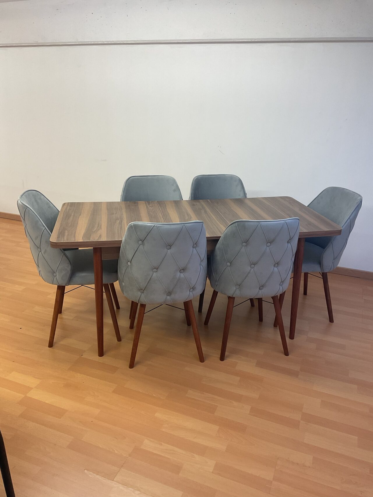 SALLE À MANGER LEXUS 6 chaises en velours anti taches + table extensible – Image 15