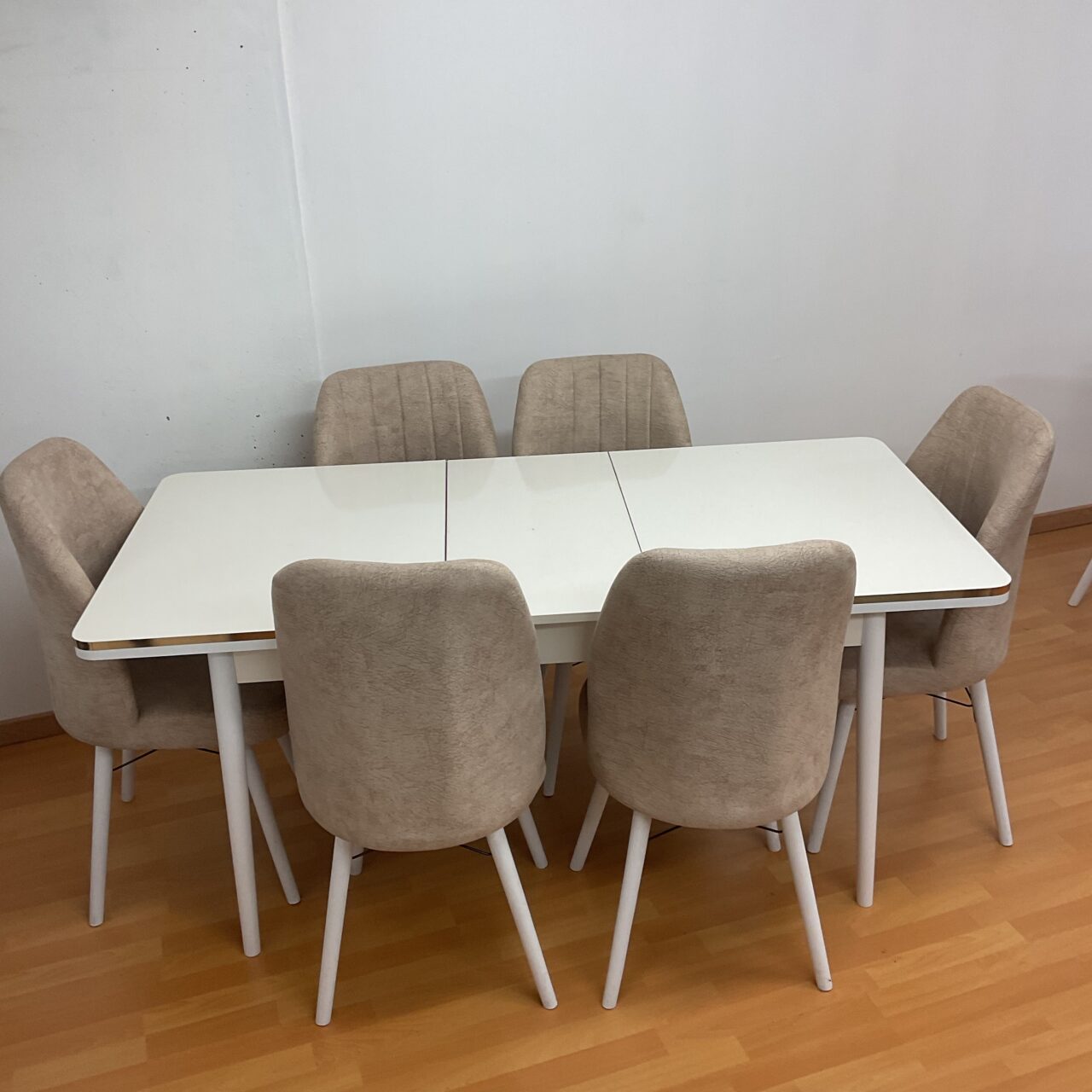 SALLE À MANGER SUZANNE lot de 4 ou 6 chaises en tissus anti taches + table extensible – Image 61