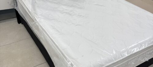 LIT COFFRE 140x190cm VELA avec matelas et surmatelas 25cm à ressort ensachées