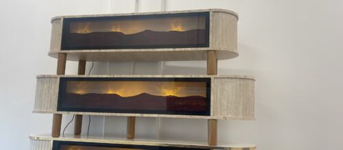 Meuble tv cheminée avec la musique 160cm ou 180cm ou 200cm