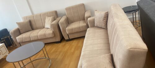 Canapé clic clac 3-2-1 ou 3 places avec coffre de rangement